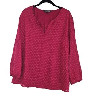 Charter Club Women's Pink Textured Blouse